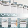DASHAN No Hook Shower Curtain with Snap In Liner, Rustic Floral Shower Curtains for Bathroom, Teal Flowers Bath Curtain Wood Country Farmhouse Fabric