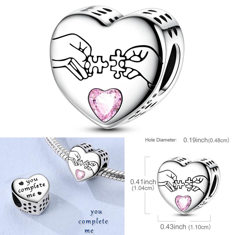 Lucky Clover Charms Bead Copper Inlaid Pink Zirconium Cute Pets Pendants Fit Original Pandora Bracelet Jewelry Gift