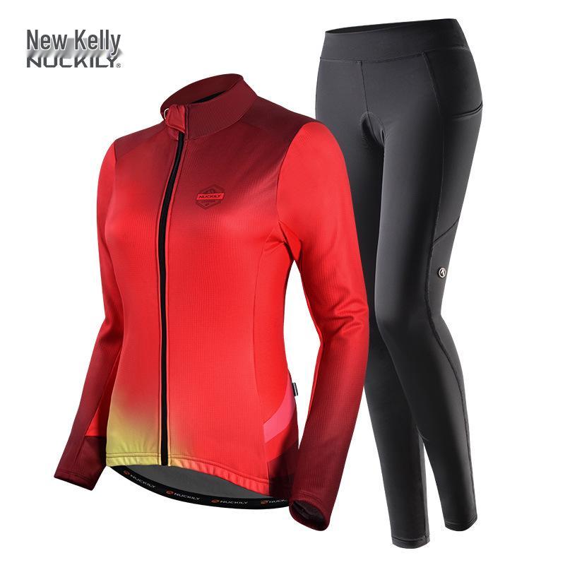 Damen Fleece Radanzug - Winterstil Langarm für Mountain- & Rennradfahren