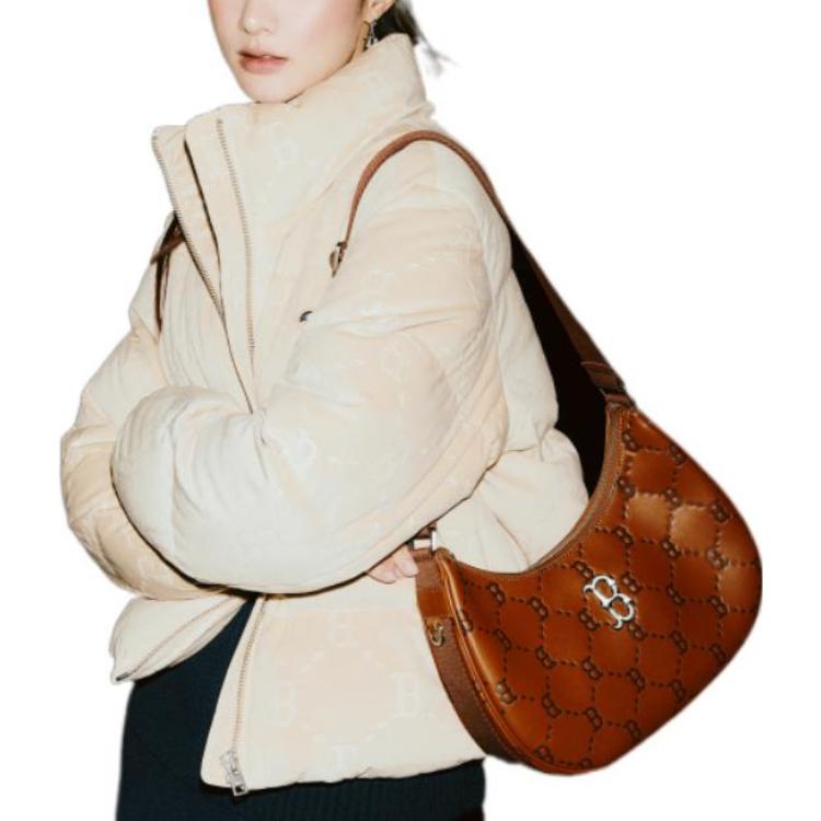 New MLB Down Jacket Cropped Women's Beige 3FDJM0226-43BGS