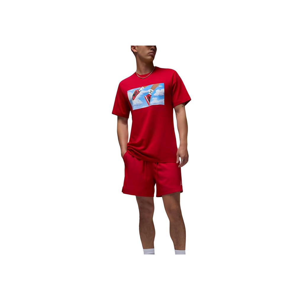 Jordan Essentials Flight Crew Neck Printed Short Sleeve T-Shirt Men T-Shirts Red FZ1967-687