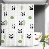 Cute Cartoon Puppies & Kittens Shower Curtain - Waterproof Polyester with Hearts & Yarn Balls On White Grid