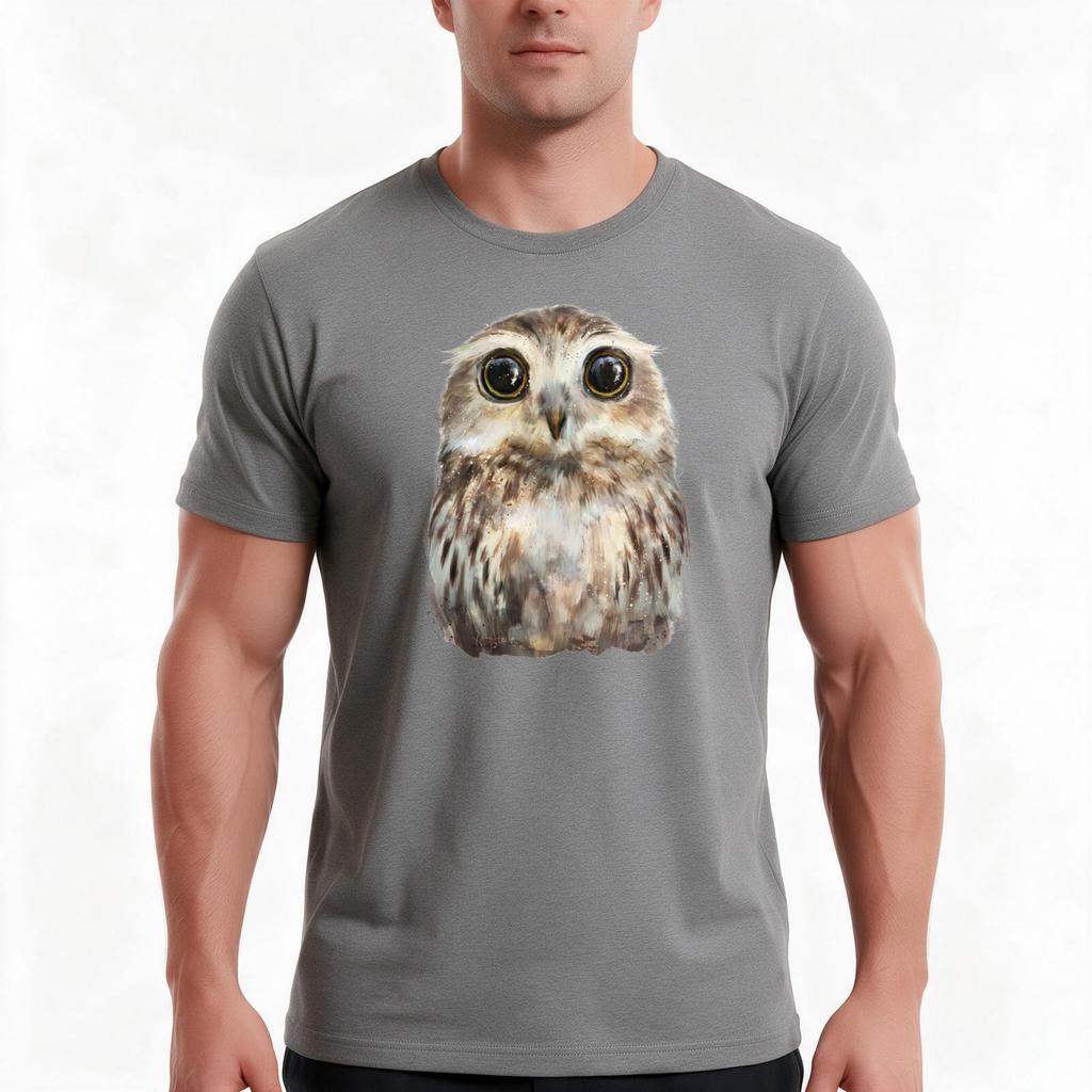 Little Owl Tshirt Summer Casual Cotton Tee Oversized Streetwear Tops Vintage Graphic Print Loose Fit Short Sleeve