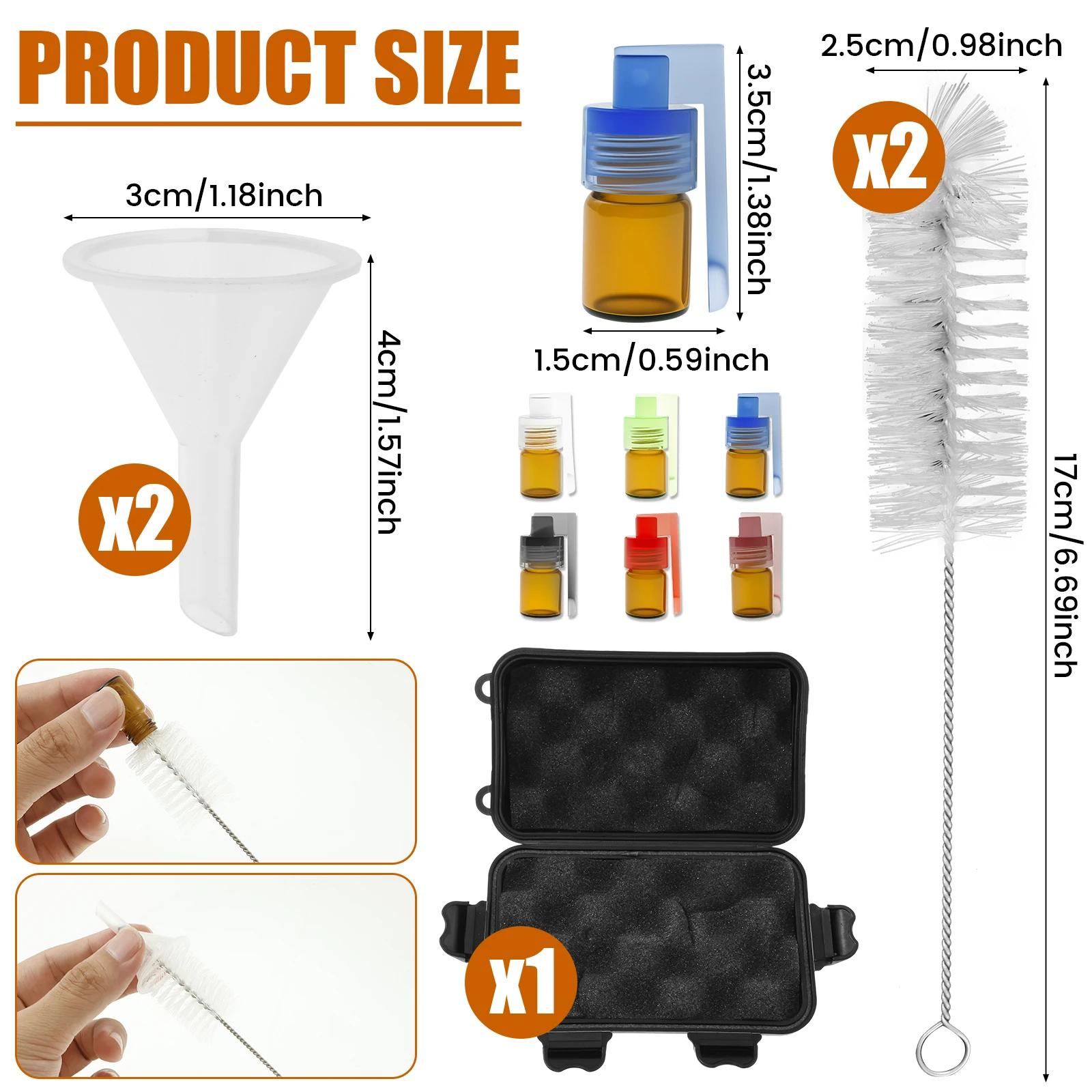 

6pcs Outdoor Spice Bottle Set Portable Spice Dispenser Set Leakproof Mini Glass Salt Pepper Bottle for Picnic Camping Travel