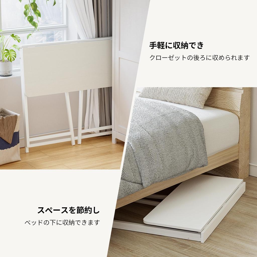 WOHOMO Small 80cm Wide Folding Computer Compact Study Desk with Folding Desk for Office or Perfect for Living or Home Simple Stylish Desk, Hooks,
