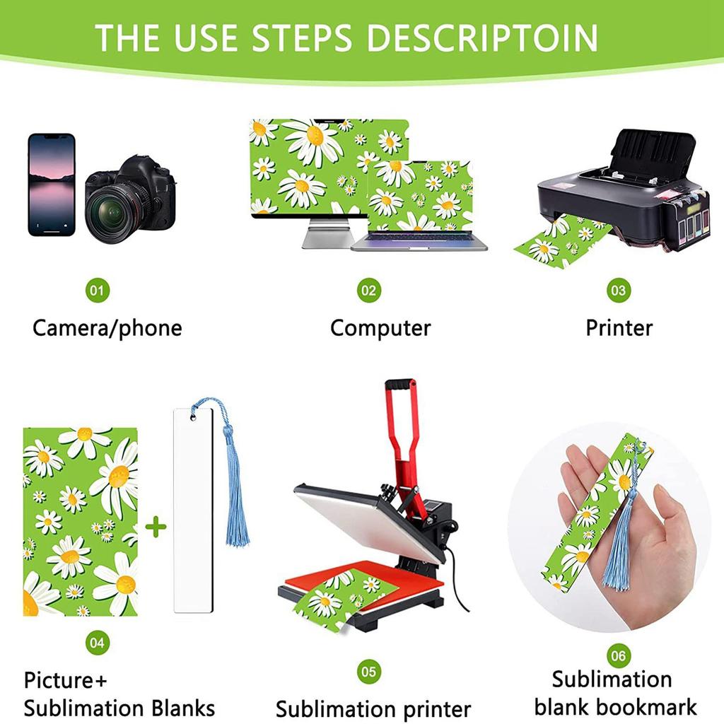 Sublimationsrohlinge Produkte Mittlere Härte 60 Stück MDF-Material Sublimationsrohlinge Lesezeichen mit Quasten für DIY-Bastelarbeiten