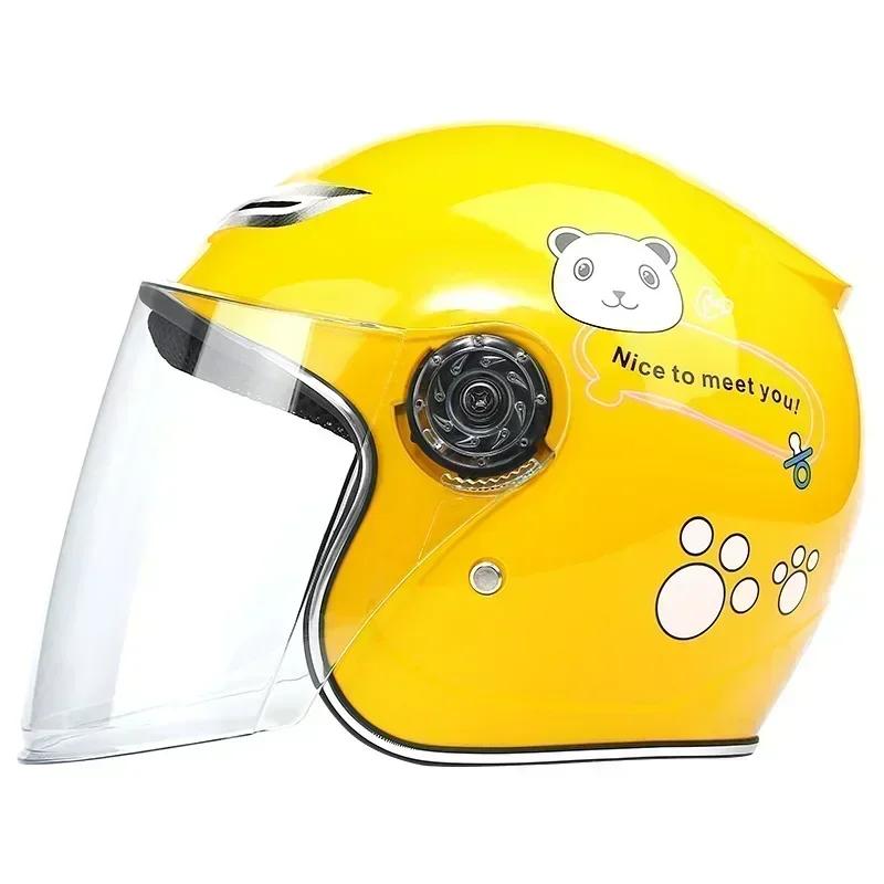 Cartoon Children Helmet With Pattern Four Seasons Safety Protection Child Outdoor Sports Motorcycle Open Face Cute