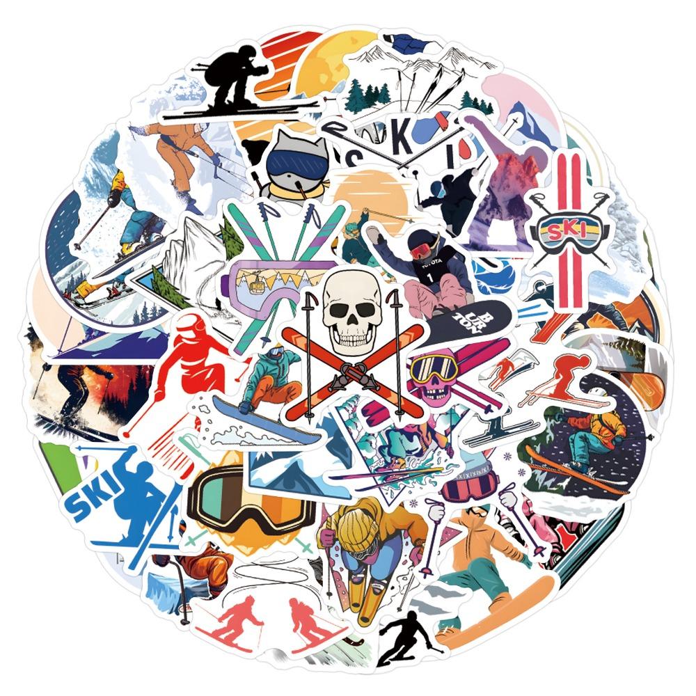 57Pcs Sports Series Ski Graffiti Stickers Suitcase Water Cup Stationery Mobile Phone Car Scooter Laptop Decoration Diy Decals
