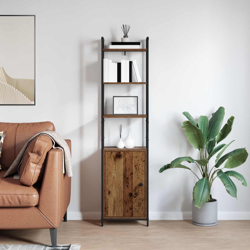 Bookshelf 6 Tiers 40 x 24 x 161 cm Engineered Wood Reclaimed Wood