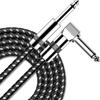 6.35 Electric Guitar Cable Straight To Right Angle Noiseless Audio Cable for Bass Guitar