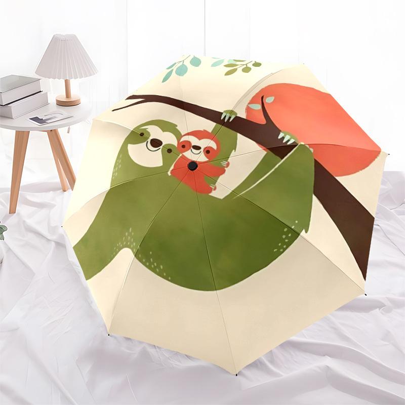 1pc Sloth Family Automatic Open/Close Umbrella Compact Folding Umbrella, All-Season Portable Umbrella for Women/Men F1124237