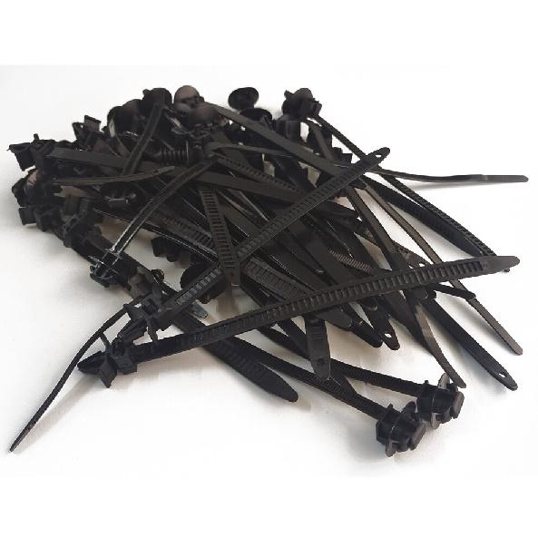 100X Mixed Cable Tie Bundled Wire Band Car Wire Harness Line Fastener Strap Clip