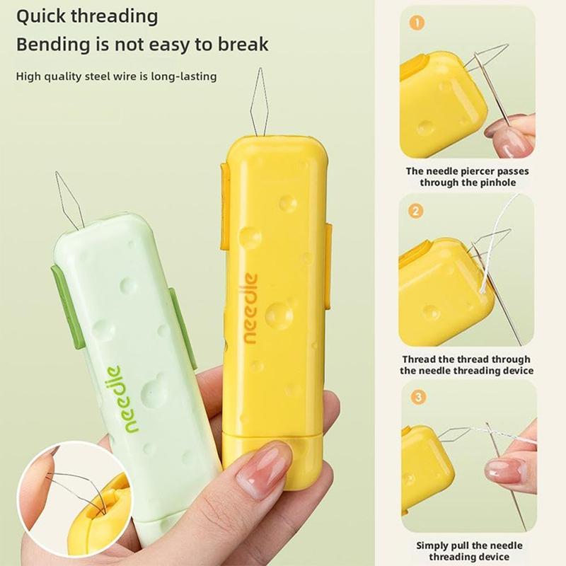 

3 в 1 Двойная головка для нитевдевателя Ручной нитевдеватель Устройство для удаления стежков Бытовые швейные принадлежности Двойная игла для дизайна