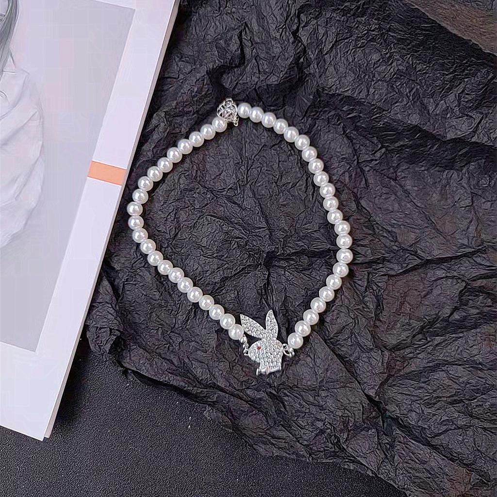 Spice Girls Sweet Cool Cosmic Opal Artificial Pearl Necklace Female Tide Double Layer Stacked Wearing Love Hip Hop Collarbone Chain