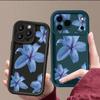 Blue Lily Pattern TPU Phone Case For iPhone 17 16e 15 16 Pro Max 14 16 Plus For iPhone Air 13 12 Pro Max 11 Soft Silicone Cover