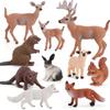 Deer Family Fox Artificial Animal Figures Cute Mini Resin Statues Smooth Surface for Desktop Display Home Decor Gifts