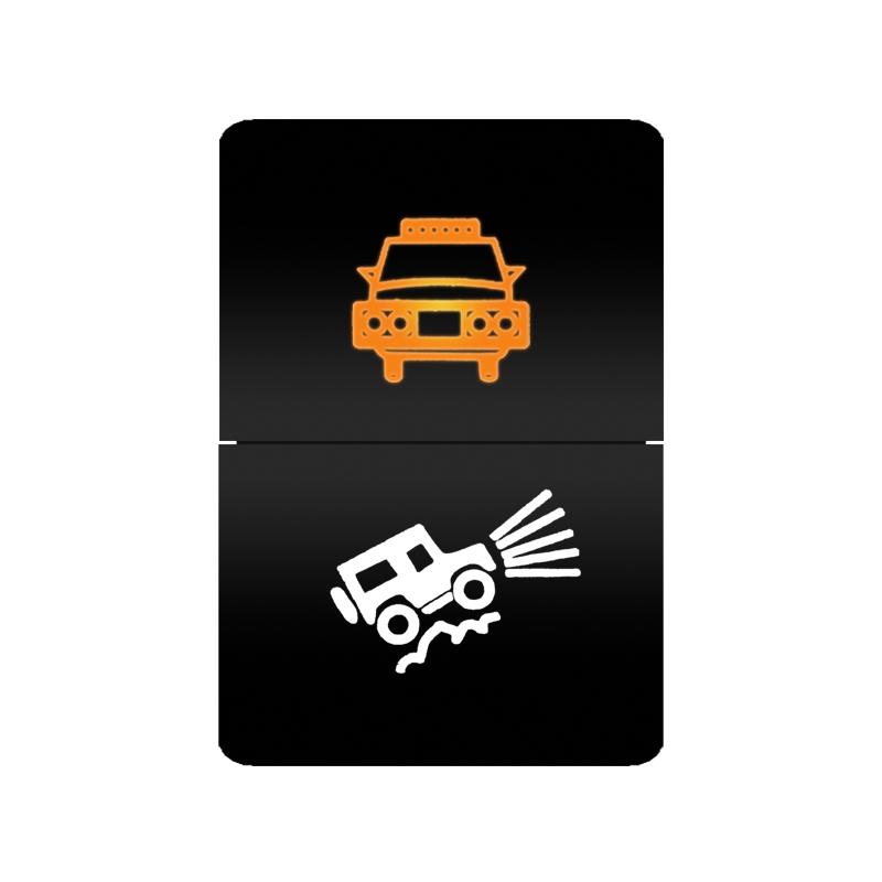 12V 24V LED Rocker Switch Dual Button ON/OFF Amber White Light for LED Light Bar Fog Lights Jeep Toyota 4Runner Land Cruiser