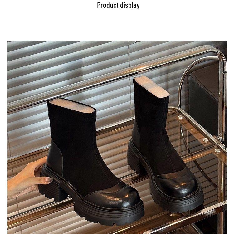 

2025 Ретро ботинки Мартин: Британский стиль, платформа петит, массивный каблук, пэчворк, универсальные короткие ботинки, увеличивающие рост, для мужчин Default Option