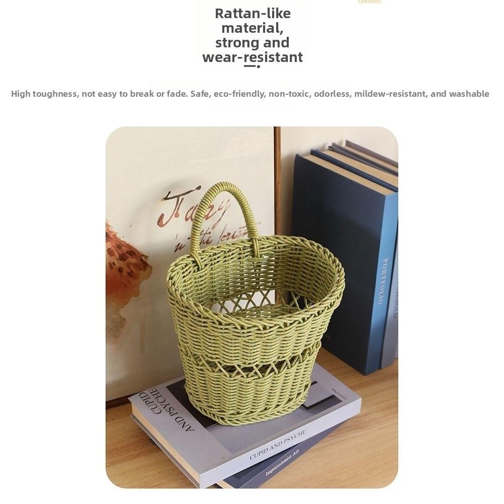 Faux Rattan Wandkorb Handgeflochten Geflochtener Aufbewahrungskorb Wohnraumaufbewahrung
