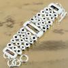 925 Sterling Silver Natural Rhodochrosite Mozambique Garnet Chain Boho Bracelet