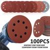 100Pcs Sanding Discs 5 Inch 8-Hole Alumina Sanding Pad Sanding Sheet Polishing Sand Paper for Metal Wood Glass Car Abrasive Tool