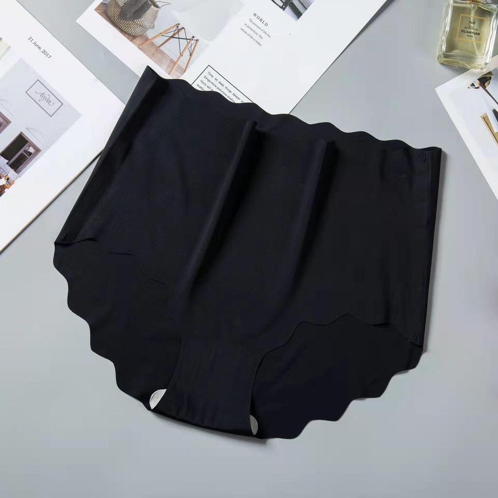 High-Waisted Seamless Ice Silk Panties - Women's Summer Cute Abdomen Control.