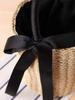 Round Cylinder Woven Handheld Bag: Versatile Summer Beach & Casual Women's Accessory