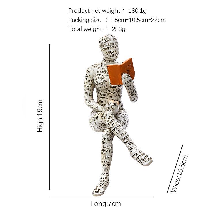 Reading Woman Resin Figurine - Creative Bookshelf and Home Study Decoration Ornament