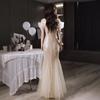 Sequined Evening Dress Dress Female Suspender Shoulder Fairy Style Light Luxury Niche Haute Couture Host Banquet Birthday Flash Summer