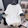 Round Neck Plus Size Mid-Length Loose Short-Sleeve Women's T-Shirt (200/300/350 Jin)