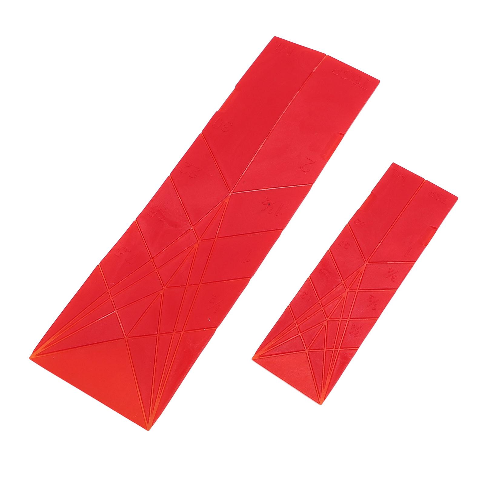 

2pcs Large and Small Flat 3 in 1 Measuring Spoons Folds Flat Kitchen Utensils Scoop for Cook Baking красный