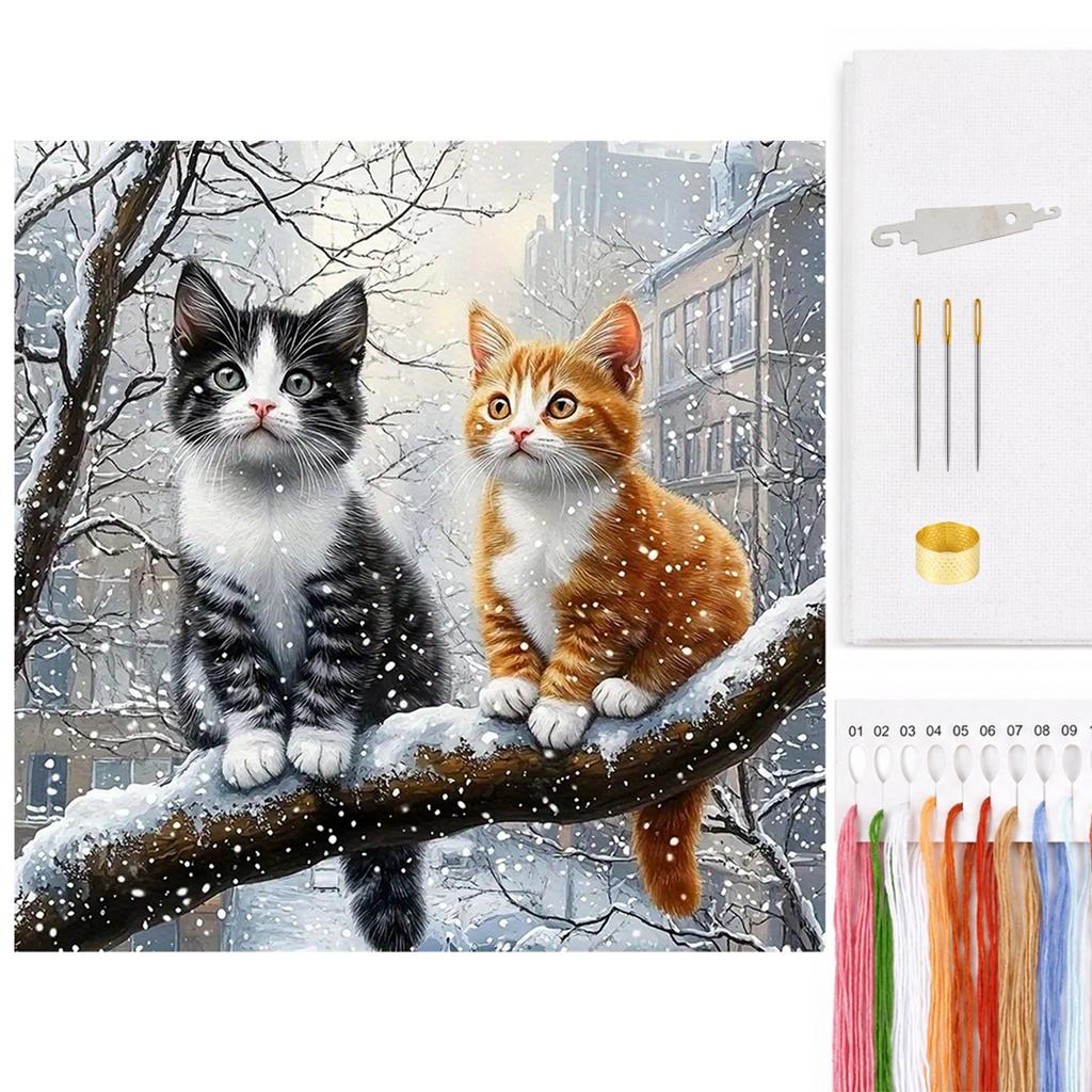 Animal Full 14CT DIY Counted Needlework for Adults Home Decor Patterns Arts Craft Kits 15.6x15.6In