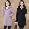 Luxurious Women's Mid-Length White Duck Down Jacket with Hood