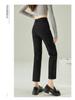 Women's High Waist Slimming Black Cigarette Jeans - Spring 2025 Collection, Stretch Cropped Straight Leg Pants