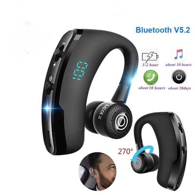 V9S İş Kulaklık Bluetooth 5.2 Mikrofonlu Kulaklık Kablosuz Tek Kulaklık Su Geçirmez Gürültü Azaltma Akıllı Telefonlar için Eller Serbest Kulak Kancalı Kulaklık