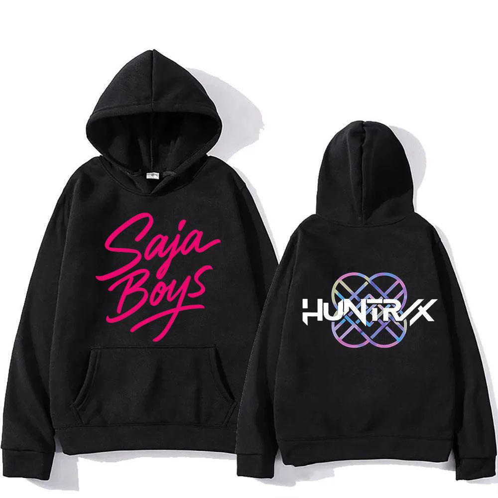 KPop Lovci démonů Saja Chlapecká mikina s kapucí Dlouhý rukáv Mikina s filmovým potiskem Módní Harajuku Mikina Unisex