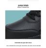 Women's Large Size All-Black Embossed Leather Lace-Up Casual Sports Shoes with Flat Soles
