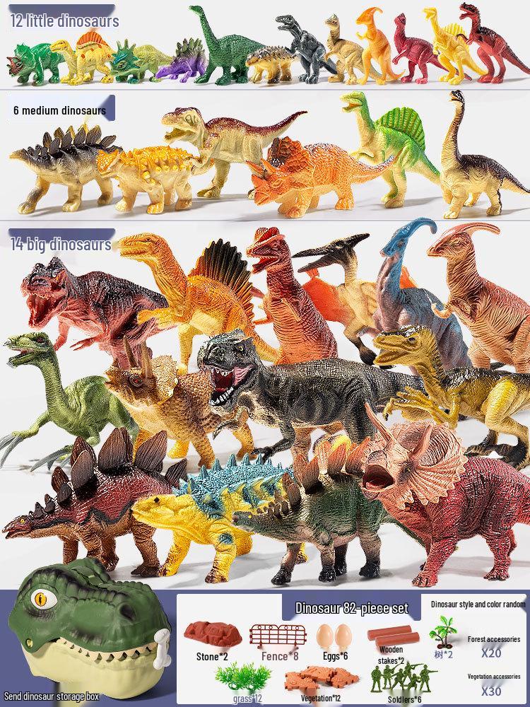 Weiche Dinosaurier-Spielzeuge für Kinder - Triceratops & Tyrannosaurus Rex Tierfiguren Set