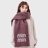 Autumn/Winter Women's Solid Color Mohair Imitation Cashmere Scarf with Korean Letter Design