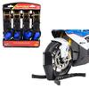Easy Plus Wheel Chock Front Stand for Max Wheels. 21" Black Constands + Motorcycle Strap Set with Ratchet