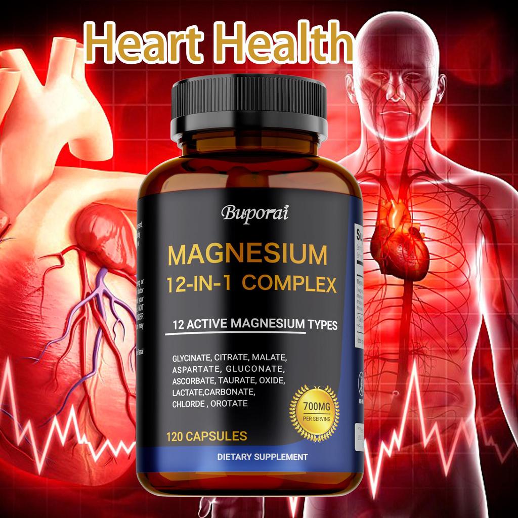 Magnezyum 12'si 1 Arada Kompleks - Magnezyum Glisinat, Sitrat, Malat, L-Treonat