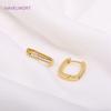 Trendy Gold Color Brass Hoop Earring Huggies Earring For Women,High Quality Inlaid Zircon Oval Earring Fashion Jewelry Wholesale