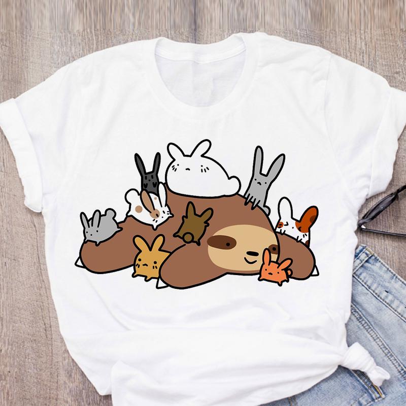 Cat Coffee Paw Strawberry Women's T-Shirts Cute Cartoon Top Female T Shirt Summer Funny Clothes O-Neck Ladies Tee Tops Shirts