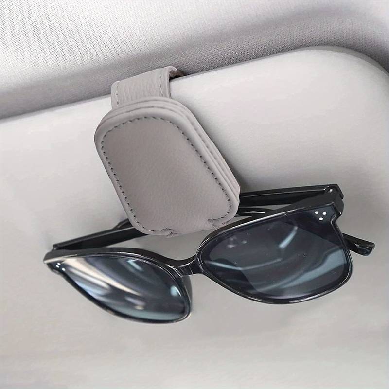 1Pc New Sunglasses Holders for Car Magnetic Genuine Leather Sunglasses Clip for Car Visor Glasses Hanger Clip