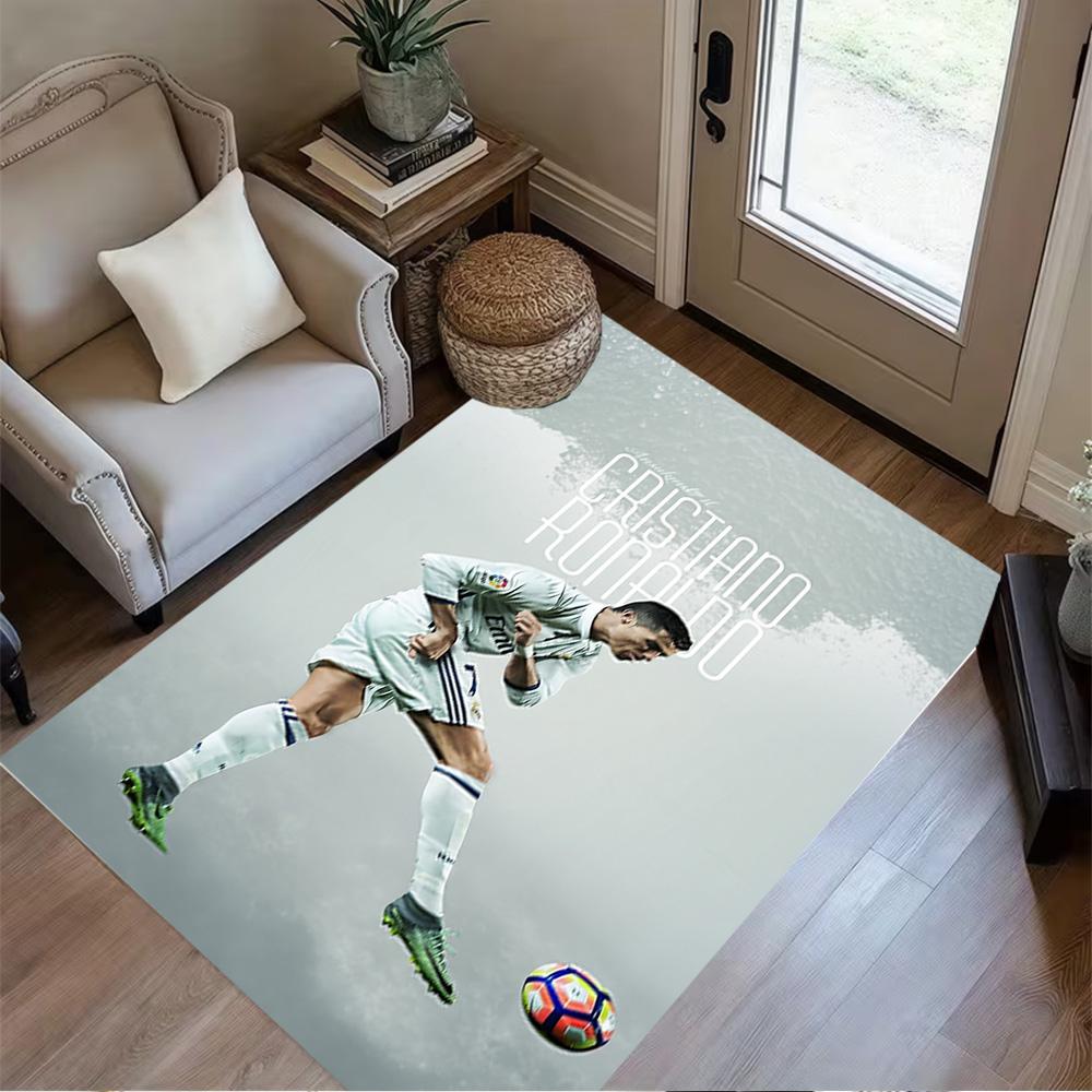 Cristiano Ronaldo Soccer Action Floor Mat Suitable for Dormitory Dining Room Living Rooms Study Room Anti-slip Rug Office Home Decor Best for Christma