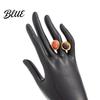 Resin Smudged Texture Ring Retro Style Finger Ring Adjustable Open