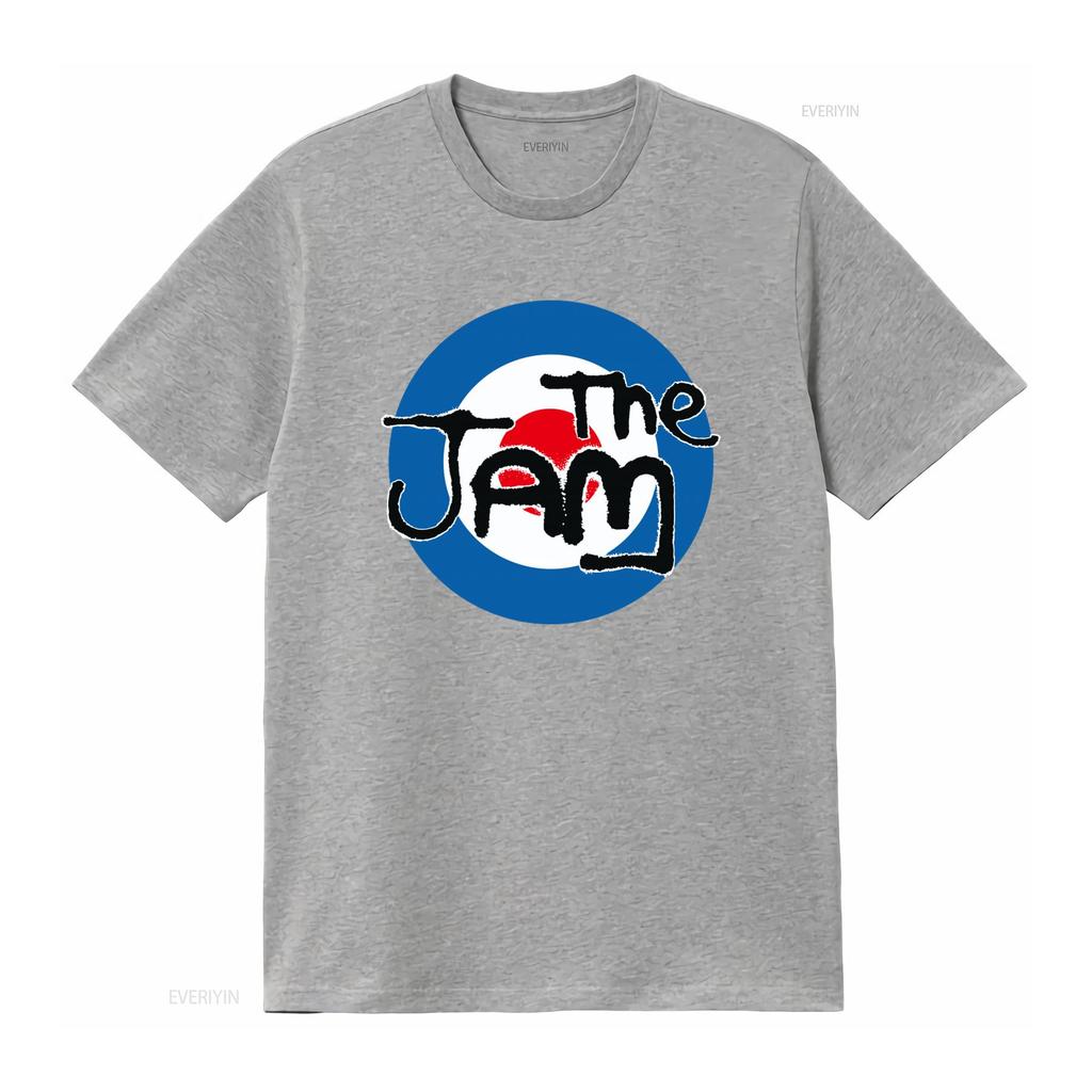 Jam Target Logo Měkké Tričko s Potiskem Ruky Merch Kapely Klasický Rockový Design Střih Vintage Top Pro Každodenní Nošení