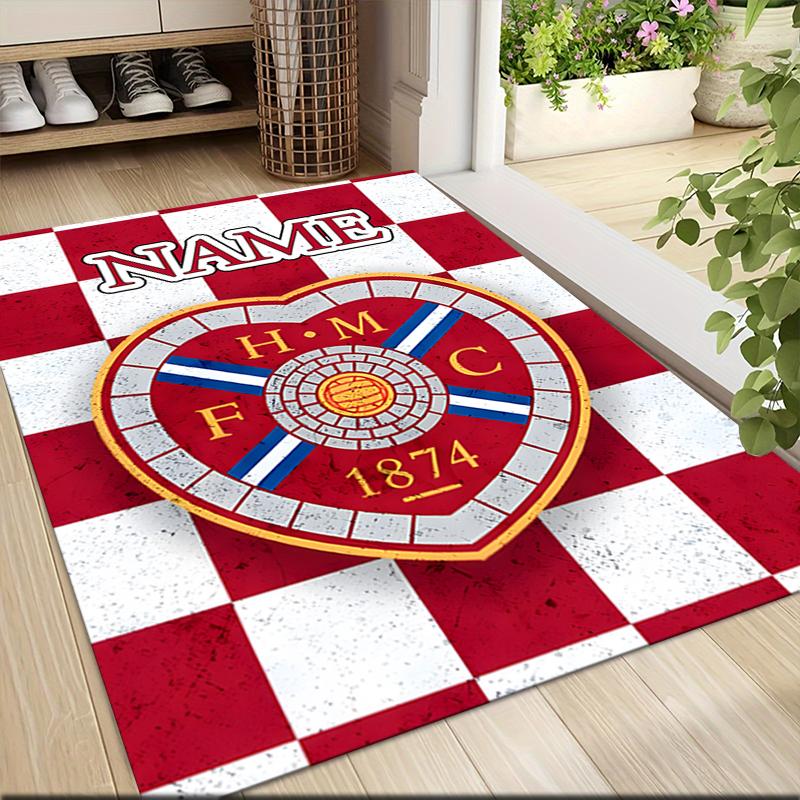 Custom Name Royal Soccer Team Crest Carpet Rug Customizable Soft Washable Anti-Slip Home Living Room Sofa Mats Personalized Rug. 0909209