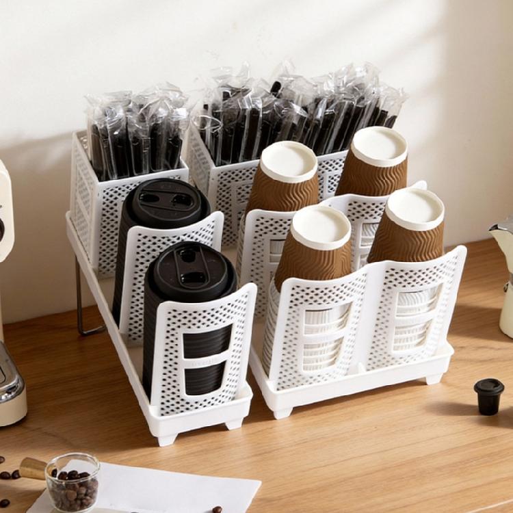 Practical Detachable Coffee Corner Organizer For Pods Cups And Drinking Straws Drinkware Display Stand