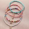Bohemian Ankle Strap Set Star Moon Cactus Pendant Elastic Beaded Foot Chain